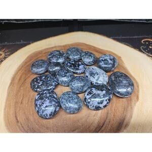 5Pcs Natural Polychrome Merlinite Gabbro Crystal Palm Stone